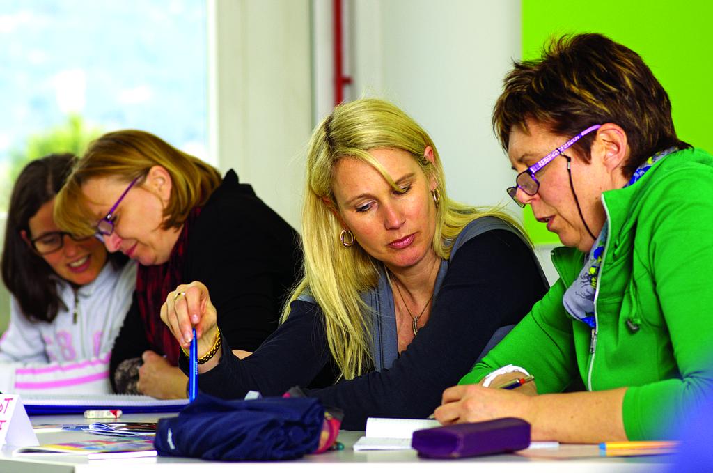 Team collaborating on development strategies